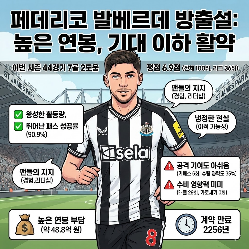 발베르데, 50억 먹튀 논란? 뉴캐슬 방출 위기!